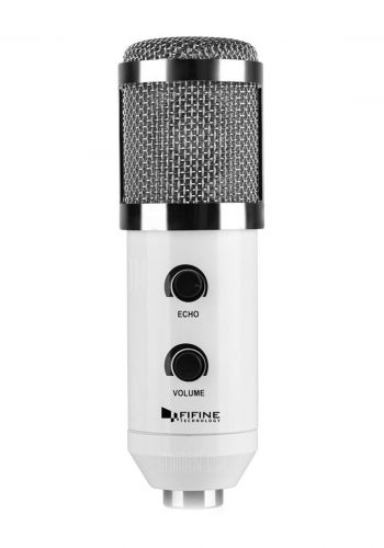 Fifine K056 USB Stereo Microphone for PC Laptop with Tripod Stand - White مايكروفون
