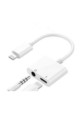 Original JH-026L Lightning to 3.5mm Audio and Call and Charger Adapter - White