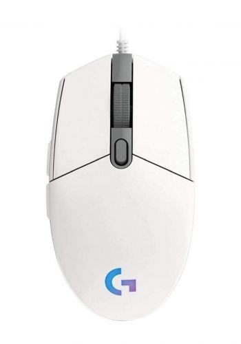 Logitech G203 Light sync RGB Lighting  DPI 8000 Optical Wired Gaming Mouse -White ماوس