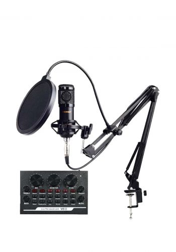 Vxmba Bm-800 Microphone Singing Live Sound Card  V8II مجموعة ميكروفون  الصوت