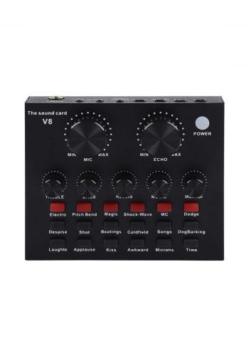 V8 Voice Changer Live Sound Card - Black بطاقة صوت