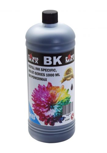 Powermax Refill Ink HP GT-Series BK Dye 1000 ml حبر ريفل