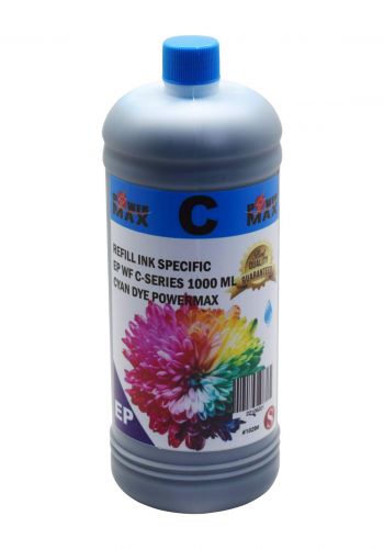 Powermax Refill Ink Epson WF C-Series Cyan Dye 1000 ml حبر ريفل