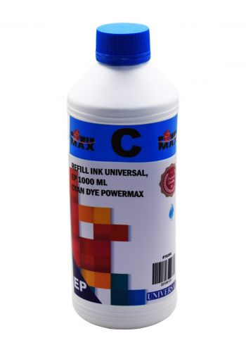 Powermax Refill Ink Universal Epson Cyan Dye 1000 ml حبر ريفل