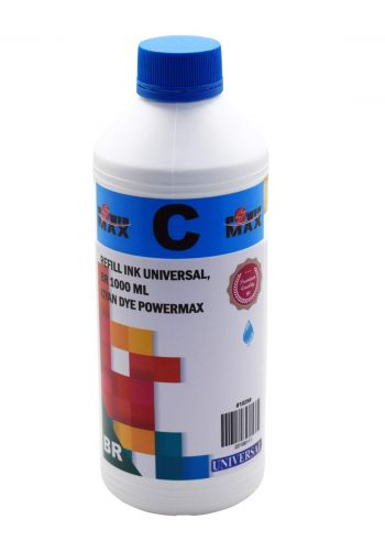 Powermax Refill Ink Universal Brother Cyan Dye 1000 ml حبر ريفل