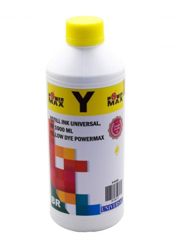 Powermax Refill Ink Universal Brother Yellow Dye 1000 ml حبر ريفل