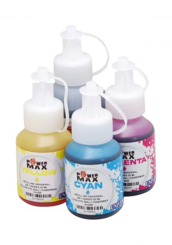 Powermax Refill Ink Kit Universal Brother T-Series (100 ml BK and 3 x 50 ml CMY Dye ) طقم حبر ريفل