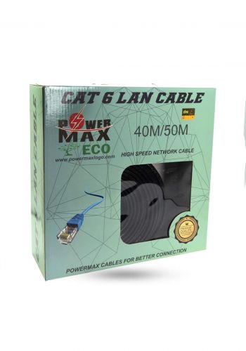 Power Max_Eco SFTP CAT6 Lan Cable 50 m - Black  كابل ايثرنت