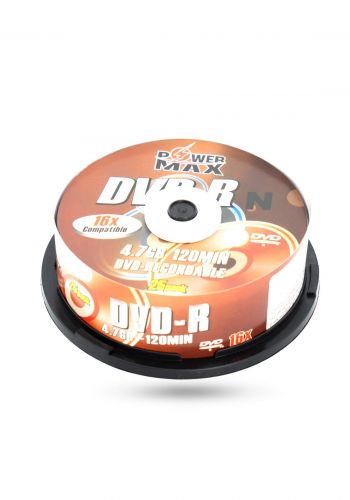 Power Max DVD-R 4.7MB/120 Minutes 16x Recordable Disc  - 25 Pack اقراص دي في دي ليزرية