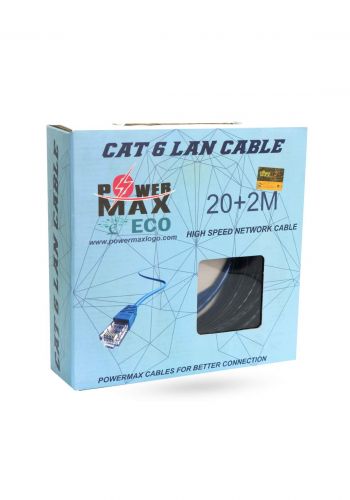 Power MAX_ECO SFTP CAT6 Lan Cable 20+2M - Black  كابل ايثرنت