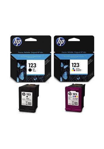 HP 123 2-pack Black/Tri-color Original Ink Cartridges Set  خرطوشة حبر