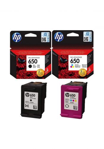 HP 650 Black & Tri-color Original Ink Advantage Cartridge Set  خرطوشة حبر
