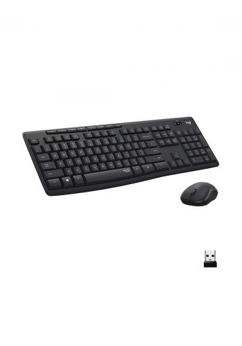 Logitech MK295 Silent Wireless Keyboard & Mouse Combo - Black لوحة مفاتيح وفأرة