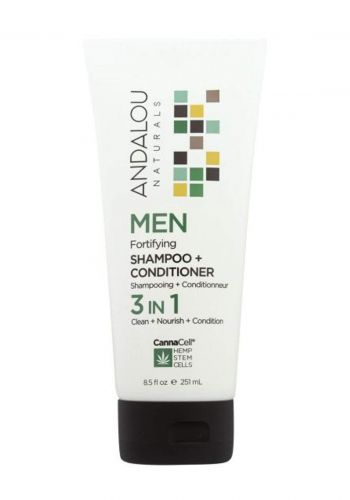 25847 Andalou Naturals Shampoo And Conditioner  Men Fortifying  251ml  شامبو+بلسم للرجال