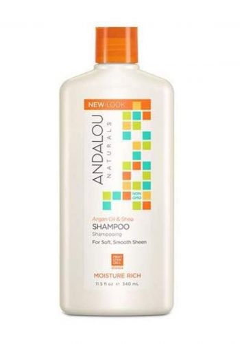 27102 Andalou Naturals Argan Oil AndShea Moisture Rich Shampoo 340ml  شامبو للشعر 