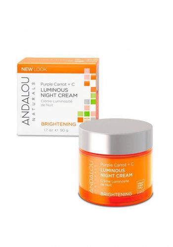 Andalou 2508 Night Cream Brightening Purple Carrot + C Luminous 50 g كريم ليلي للوجه