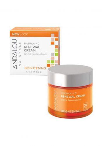 Andalou 2300 Naturals Renewal Cream Brightening Probiotic + C 50 g كريم تفتيح للوجه