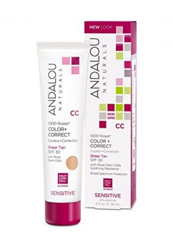 Andalou Naturals 1000 Roses Color + Correct Sheer Beige SPF 30 58ml مصحح للبشرة