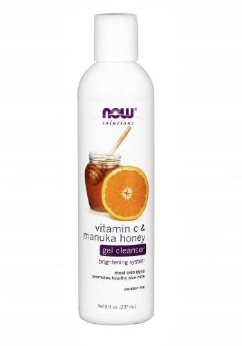 Now Foods Solutions Vitamin C And Manuka Honey Gel Cleanser 237ml جل منظف للبشرة