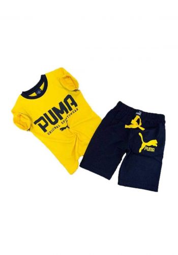 tracksuit for boys yellow (t-shirt+short) ( تراكسوت ولادي اصفر (شورت و تيشيرت