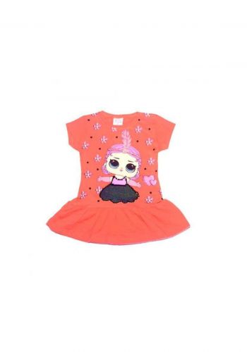 Dress for girls orange فستان بناتي برتقالي 