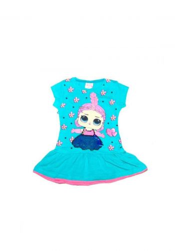 Dress for girls green فستان بناتي تركوازي 