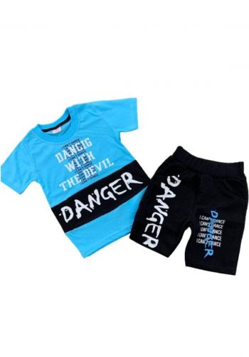 tracksuit for boys blue  (t-shirt+short) ( تراكسوت ولادي سمائي  (شورت و تيشيرت