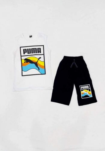 tracksuit for boys white  (t-shirt +short) ( تراكسوت ولادي ابيض  (برموده وكيمونه