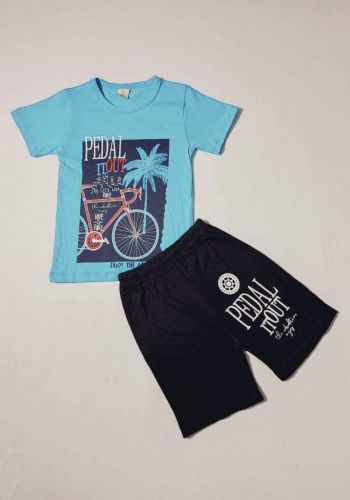 tracksuit for boys  blue (t-shirt+short) ( تراكسوت ولادي سمائي (شورت و تيشيرت
