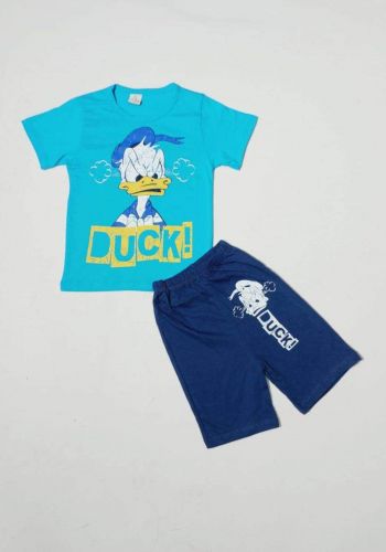 tracksuit for boys blue  (t-shirt+short) ( تراكسوت ولادي  تركوازي (شورت و تيشيرت
