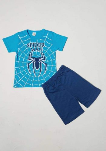 tracksuit for boys blue  (t-shirt+short) ( تراكسوت ولادي سمائي  (شورت و تيشيرت