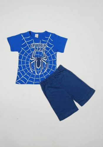 tracksuit for boys blue  (t-shirt+short) ( تراكسوت ولادي ازرق  (شورت و تيشيرت