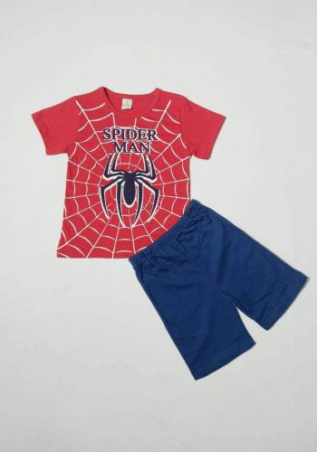 tracksuit for boys red  (t-shirt+short) ( تراكسوت ولادي  احمر (شورت و تيشيرت