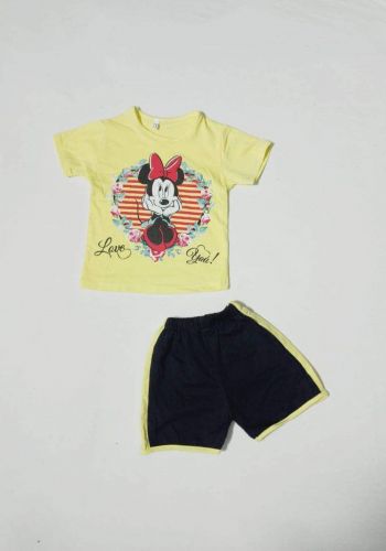 tracksuit for girls  yellow  (t-shirt+short) ( تراكسوت بناتي اصفر(شورت و تيشيرت