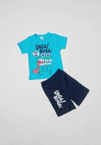 tracksuit for boys blue (t-shirt+short) ( تراكسوت ولادي سمائي (شورت و تيشيرت