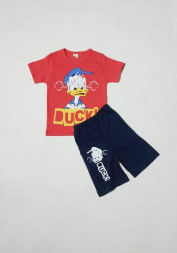 tracksuit for boys red (t-shirt+short) ( تراكسوت ولادي  احمر (شورت و تيشيرت