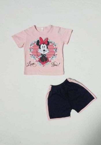 tracksuit for girls pink (t-shirt+short) ( تراكسوت بناتي  وردي  (شورت و تيشيرت