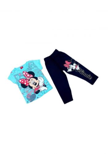Tracksuit for girls blue (t-shirt+pijamas) تراكسوت بناتي تركوازي (بجامة+تيشيرت)