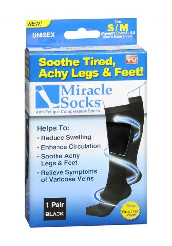 Miracle Socks Anti-Fatigue Compression Socks - Black جوارب