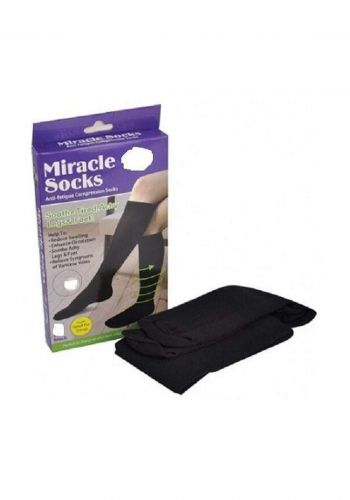Miracle Socks 2 Pair Compression for Varicose Veins Aching Feet Flight Travel جوارب
