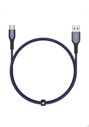 AUKEY CB-AKC1 USB A To USB C Quick Charge 3.0 Kevlar Cable 1.2M - Blue  كابل