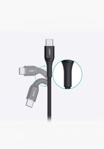 AUKEY CB-AKC3 USB C To USB C 60W PD Quick Charge Kevlar Cable 1.2M - Black   كابل