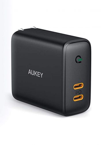 Aukey PA-D2 36W Power Delivery Dual-Port PD USB C Charger with Dynamic Detect   - Black شاحن 