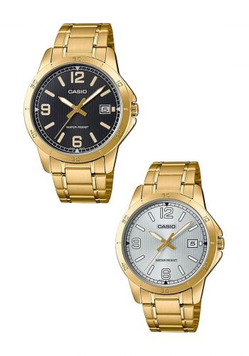 Casio Wrist Watch MTP-V004G-1BUDF ساعة رجالية مقاومة للماء حزام ستانلس ستيل  من كاسيو