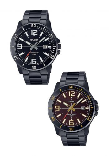 Casio Wrist Watch MTP-V300GL-1AUDF ساعة رجالية مقاومة للماء إبزيم ثلاثي الطيات اسود اللون من كاسيو