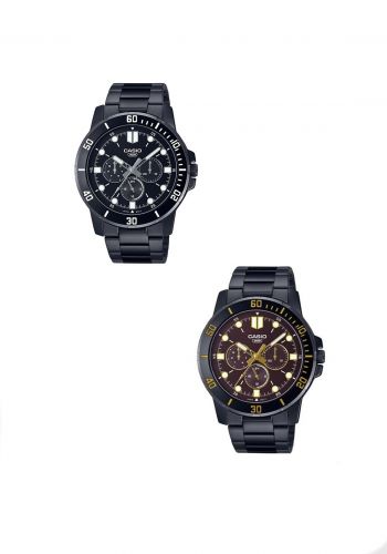 Casio Wrist Watch MTP-VD300B-1EUDF  ساعة رجالية مقاومة للماء إبزيم ثلاثي الطيات من كاسيو