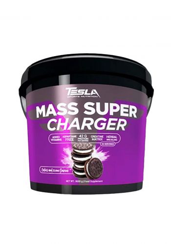Tesla Mass Supercharger Cockies And Cream Flavor 8kg  مكمل غذائي بنكهة الكعك والكريمة