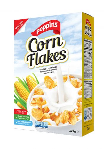 رقائق الفطور بالذرة المحمصة 375 غرام من بوبينز PopPins Corn Flakes Breakfast Cereal
