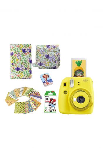 Fujifilm Instax LifeStyle Pack Mini9 Camera Package - Yellow كاميرا فورية