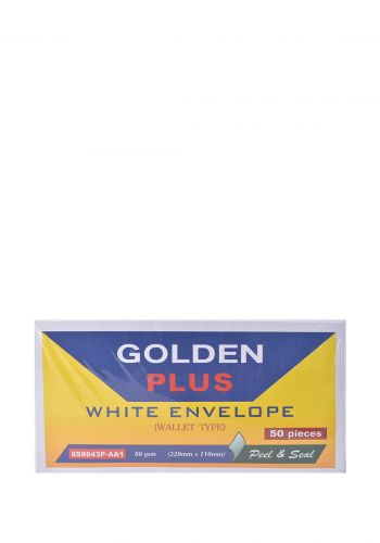 golden plus 8S8643P-AA1 envelope  ظروف بيضاء من كولدن بلس ٥٠ قطعة 